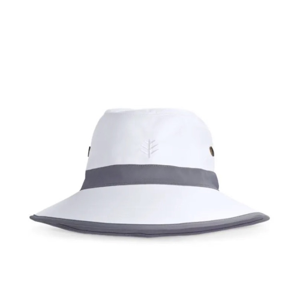 COOLIBAR MATCHPLAY GOLF HAT white/GREY adjustable sz sun hat blocks 98% UVA/UVB